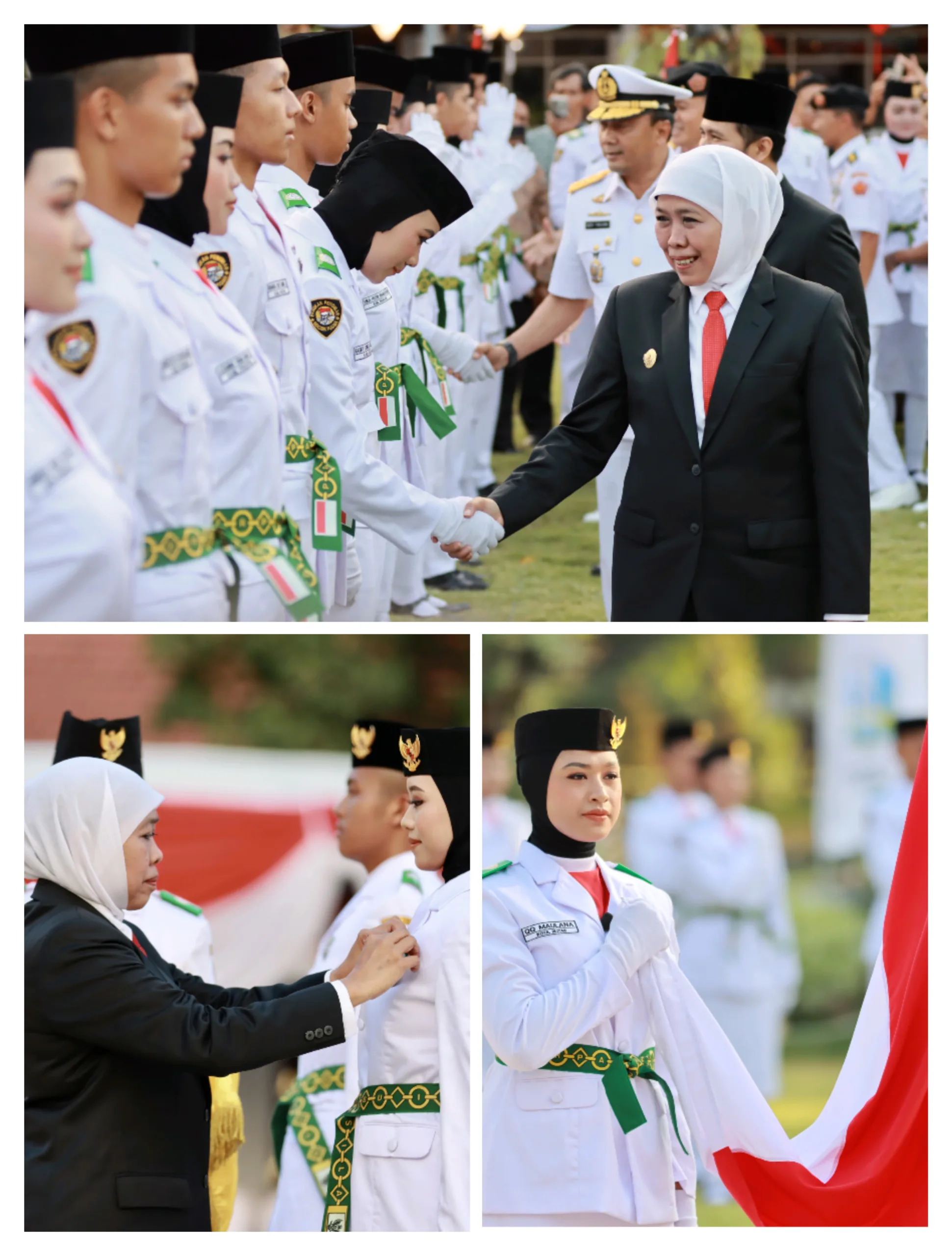 Gubernur Khofifah Kukuhkan Paskibraka Jatim 2023, QQ Maulana Wakili Ikrar