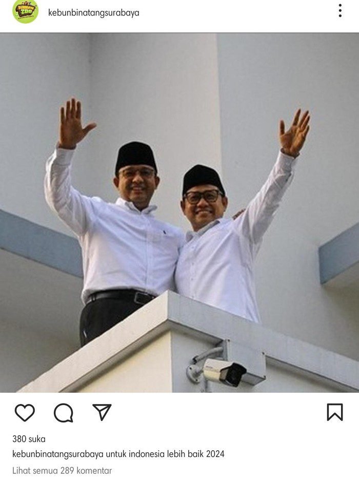 Akun Instagram Kebun Binatang Surabaya Di-Hack, Unggah Foto Anies-Cak Imin