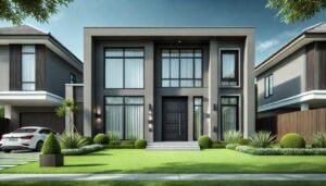 Cat Rumah Bagian Luar Warna Abu-abu Modern