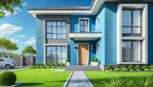 Cat Rumah Bagian Luar Warna Biru Laut