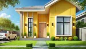 Cat Rumah Bagian Luar Warna Kuning Ceria