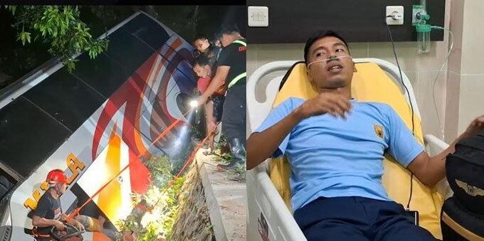 Kesaksian Penumpang Bus Mira yang Nyungsep ke Sungai di Ngawi