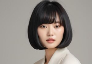 Rambut Pendek Ala Korea untuk Wajah Bulat - Model Rambut Bob Pendek Ala Korea