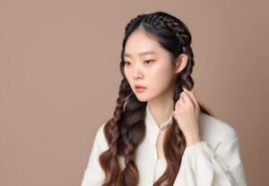 Inspirasi Kepang Rambut Pendek Ala Korea Simple - Rambut Model Kepang Ganda Ala Korea