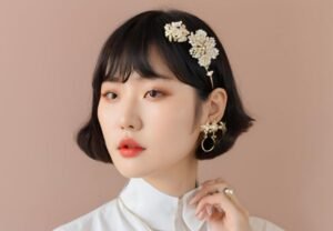 Model Rambut Pendek Ala Korea untuk Wajah Lonjong - Rambut Pendek dengan Aksesoris Ala Korea