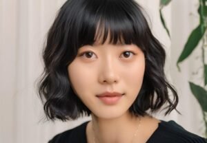 Model Rambut Pendek Ala Korea untuk Wajah Lonjong - rambut pendek layered dengan poni tipis ala Korea untuk wajah lonjong ala korea