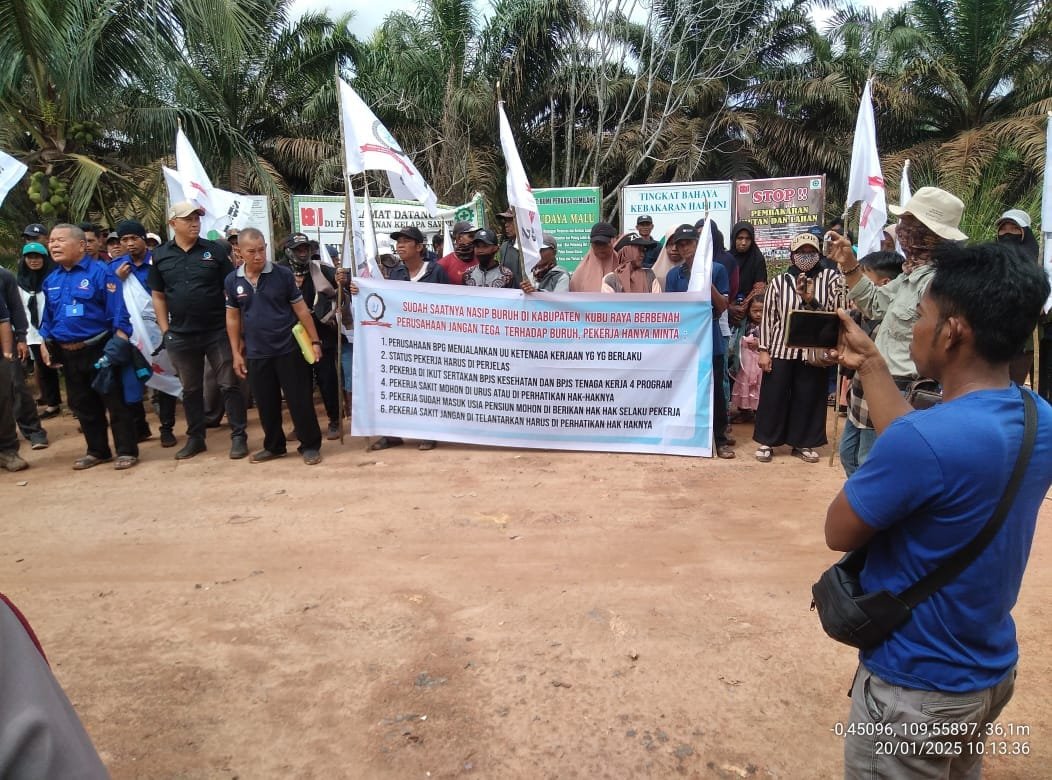 Puluhan Buruh di Kubu Raya Demo, Tuntut Hak yang Belum Terpenuhi