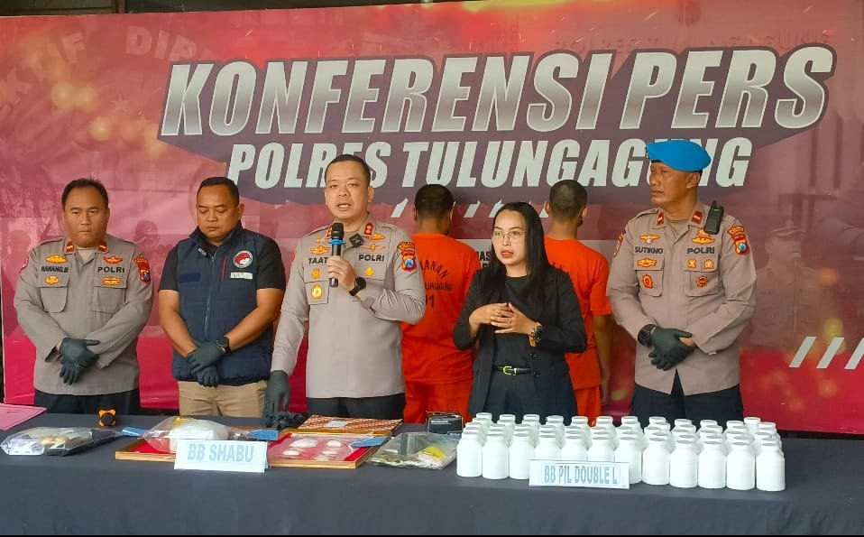 Polres Tulungagung Bongkar Kasus Narkoba Terbesar, Sita 1,2 Kg Sabu dan 60 Ribu Pil Double L