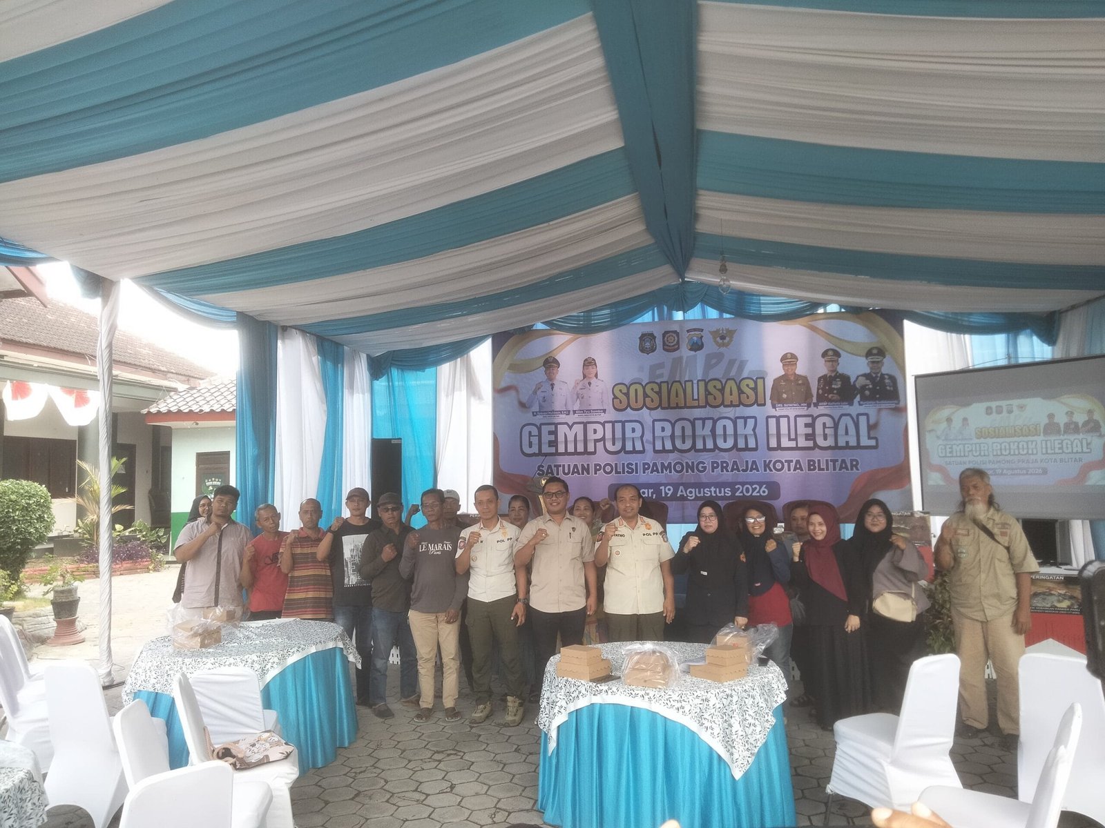Satpol PP Kota Blitar Gencarkan Gempur Rokok Ilegal, 1.200 Batang Disita